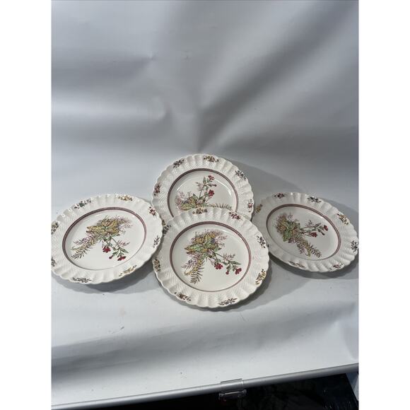 Set Of 4 Copeland Spode Rosalie Dinner Plates 10 1/2" - Picture 7 of 9